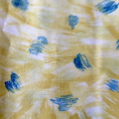 Vintage Yellow Cotton Fabric 6 yard lot yellow & Blue - Image 1 of 4