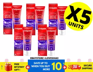COLGATE TOOTHPASTE OPTIC Purple 100g.Fluoride Whitening Natural Teth removing X5 - Picture 1 of 10