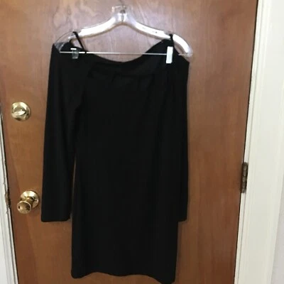 vntg Fredericks Of Hollywood  open shoulder Little Black Dress Size L.arge a586 - Image 1 of 4