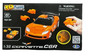 Puzzle Fun 3D 1:32 Corvette C6R - Solid Orange- 62 pieces - Picture 1 of 2