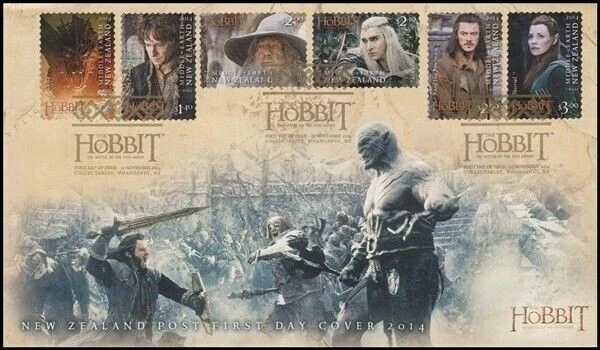 NEW ZEALAND FDC 2014 THE HOBBIT BATTLE OF FIVE ARMIES SET (x7) S/A (ID:F2625) - Image 1 of 1