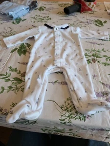 PRE OWNED JACADI UNISEX FOOTED ONE PIECE SLEEPER- 3 MONTHS, 60 CM-EIFFEL TOWER - Picture 1 of 12