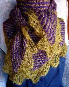 Kaschmir Mohair Dreieckstuch exclusive Handarbeit - Bild 1 von 6
