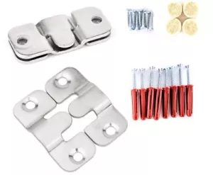 Interlocking Headboard Strong wall Brackets clips Heavy flush mount lift up duty - Picture 1 of 4