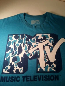 MTV 2013 Musikfernsehen Viacom Herren T-Shirt Large L türkis                     - Bild 1 von 6