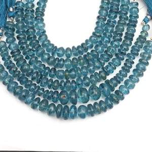 London Blue Topaz 8 Inch Strand 6-7 MM Smooth Rondelle Shape Gemstone Beads - Picture 1 of 7