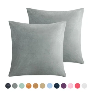Throw Pillow Cover Set of 2 Sofa Decor Velvet Cushion Case 18 Colors Available - Picture 1 of 64
