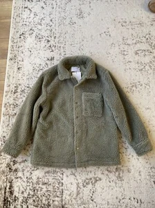 New Zara Boys Olive Green Sherpa Coat Size 10 Years - Picture 1 of 3