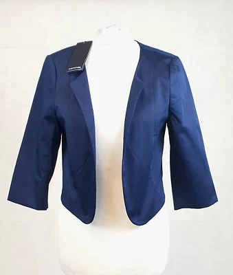 Comma Short Bolero Blazer Navy Uk Size 10 Rrp £70 BOX1 VV 13 - Image 1 of 4