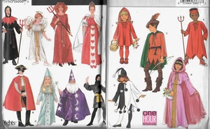 FAST~LOT Costume Patterns (2) Child Sizes 4-14 Cape Hat Tunic Queen Wizard UCFF - Picture 1 of 8