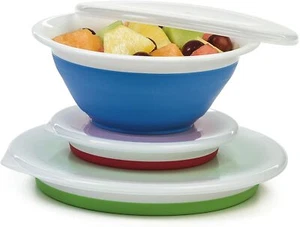 Progressive Prepworks Thinstore Collapsible Prep/Storage Bowls with Lids - Set o - Picture 1 of 4