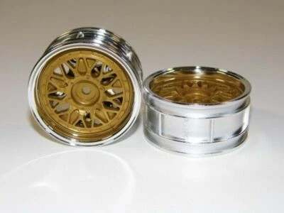 TAMIYA TOURENWAGEN FELGEN 2-TEILIG 1:10 CHROM / GOLD 26mm # 300050548 - Bild 1 von 4