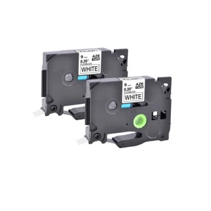 2 piezas/paquete de cinta de etiqueta negra sobre blanca compatible con Brother TZ/TZe-FX221 0,35"x26,2 ft - Imagen 1 de 8