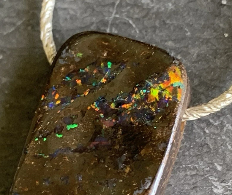 Collana/Ciondolo IN Argento 925 Con 1 Opale Matrice Australia, 45 CM - Immagine 1 di 4