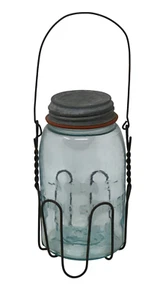 Atlas Strong Shoulder Mason Jar with Ball Lid & Wire Carry Basket - Picture 1 of 17