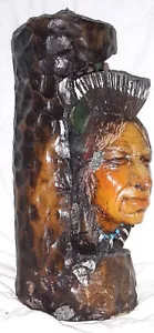 Erstaunliche & schöne große 14" Indianerhäuptling Leben wie Vinatge Kerze unbenutzt - Bild 1 von 5