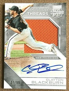 Clayton Blackburn 2016 Elite Extra Edition Autograph Jersey Silver #FTSA-CB /99