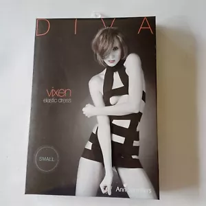 New Ann Summers Diva Vixen Black Elastic Sexy Dress UK Small 8 - 10 rrp £22 - Picture 1 of 8