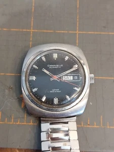Vintage Bulova Caravelle Day-Date Watch FOR PARTS ONLY Not Working - Picture 1 of 8