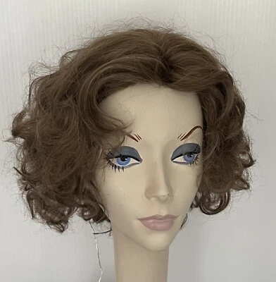 *Muestra de exhibición Peluca JACQUELYN CABELLO HUMANO Mezcla HALEY 16-10 MARRÓN CLARO Mono Parte Foto 1 de 4