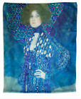 Blue Klimt Emilie Floge Silk Scarf Wrap Wall Art Decor