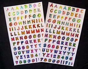 Mrs Grossman Vintage Two 4x6" Sticker Sheets Glitter Alphabet - Picture 1 of 1