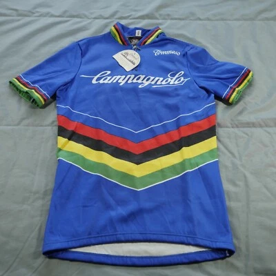 Camiseta deportiva de ciclismo Campagnolo de colección para hombre S 2 azul negro Tommaso cremallera manga corta Italia Foto 1 de 4