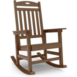YEFU Teak Rocking Chair 35"x27"x43" Fire Pit Adirondack w/High Backrest Durable - Picture 1 of 1