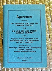 June 1965 Agreement Pittsburgh Railroad, Lake Erie , Eastern Railroad Employes - Picture 1 of 2
