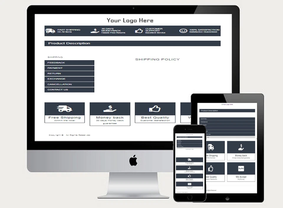 Ebay Listing Template Responsive Mobile Design Html Professional Auction 2018 - Image 1 of 1