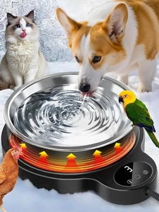 Heated Water Bowl for Outdoor Cats Dogs,100W Thermal Pet Bowl - Foto 1 di 7