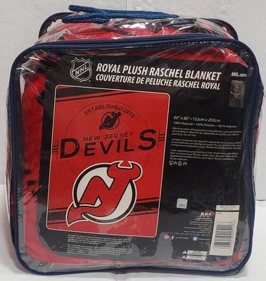 Manta Raschel sello tamaño doble felpa 60" por 80" New Jersey Devils - NHL Foto 1 de 2