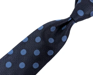CHARVET Krawatte 100% Seide dunkelblau Kreise Punkte Made in France - Bild 1 von 5