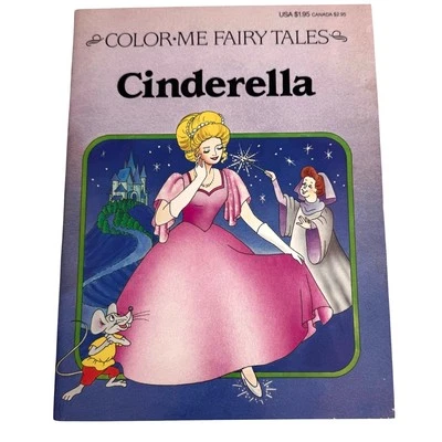 VTG 1991 COLORING BOOK Princess CINDERELLA Color Me Fairy Tales 10.5” x 8” USA - Image 1 of 4