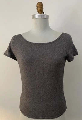 Suéter EXPRESS gris cachemir y seda manga gorra ~ L ~ CALIDAD ~ BONITO Foto 1 de 2