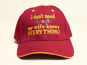 Neue verstellbare Baseball Cap "Ich brauche kein Google - meine Frau weiß ALLES!" - Bild 1 von 3