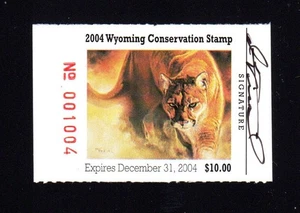 WYOMIMG WY21 WILDLIFE CONSERVATION STAMP 2004 MNH PRISTINE ARTIST SIGNED - Picture 1 of 1