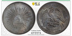 1899 ZS FZ MESSICO PESO MONETA ARGENTO PCGS UNC - Foto 1 di 2