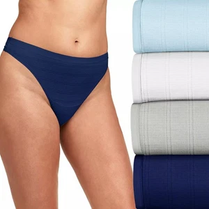 Hanes Women's Ultimate Breathable Comfort Flex Fit Thong 4-Pack Size 7 / L new - Picture 1 of 9