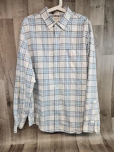 Banana Republic Men's Classic Fit Button Up Shirt Blue White 100% Cotton LARGE - Picture 1 of 8