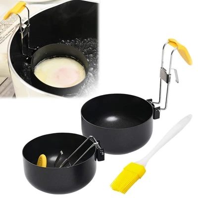 Egg Boiler Stainless Steel Egg Cooker Collapsible Hang Ear Poached Egg Cup OY - Image 1 of 4