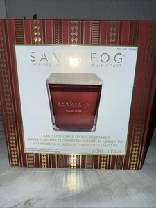 Sand + Fog Square Candle with Rubber Wooden Lid Scent Blush Rose 57 Oz - Picture 1 of 8