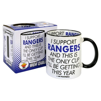 I SUPPORT RANGERS MUG gift for fan GLASGOW FOOTBALL gift boxed - Image 1 of 4