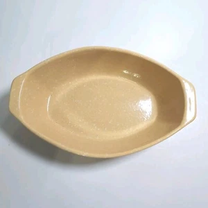 Portugal Stoneware Bakeware Speckled Gold White Serving Dish Bowl AuGratin - Picture 1 of 11