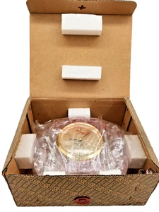 Seiko Quartz Desk Mantle Clock Japan Clear Lead Crystal Brass QQZ287S-NIB - Picture 1 of 10