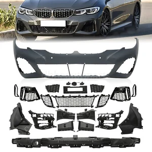 Front Bumper For 2019-22 BMW 3 Series G20 4D M340 Style Sensor Hole NO ACC - Picture 1 of 11
