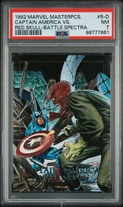1992 Marvel Masterpieces Captain America vs Red Skull Spectra 5-D Card PSA 7 - Picture 1 of 3