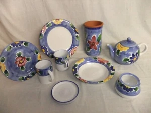 BHS - Blue / Baltic - vintage hand painted pottery made in Portugal - 8K4C - Picture 1 of 15