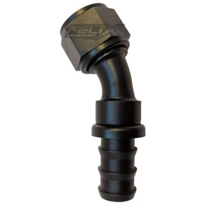 -8 AN Black 30 degree Push Lock Hose End Barb Fitting Fuel Line Oil 8AN AN8 1/2 - Foto 1 di 1