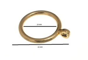 Metal Curtain Pole Rod Anneau EB Brass Plated 28mm Id Pack Of 10 - Picture 1 of 1